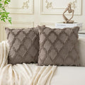 Set of 2 Soft Moroccan Throw Pillow Covers 16x16 Inch Plush Boho Decorative by Cozoomy