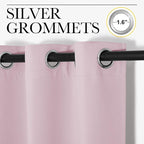 NICETOWN Baby Pink Blackout Curtains 90 inches Length - Image 2