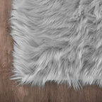 Latepis Grey Faux Sheepskin Fur 2x6 Runner Rugs High Pile Soft Plush Fuzzy Rug - Image 6