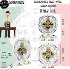 The Gears Clock Wall Clock Italy Collection with Moving Gears (Vietri, 10 inch Round)