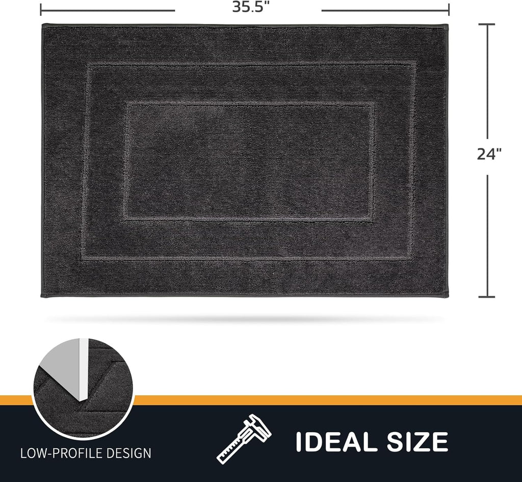 PURRUGS Dirt Trapping Door Mat 24" x 35.5", Non-Slip/Skid Machine Washable Entryway Rug, Dog Doormat, Super Absorbent Welcome Mat for Muddy Wet Shoes and Paws, Charcoal