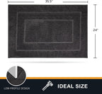 PURRUGS Dirt Trapping Door Mat 24" x 35.5", Non-Slip/Skid Machine Washable Entryway Rug, Dog Doormat, Super Absorbent Welcome Mat for Muddy Wet Shoes and Paws, Charcoal