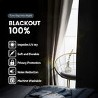 SimpleHome Natural 100% Blackout Curtains Room Darkening Living Room 72L | - Image 3