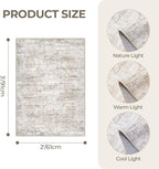 2x3 Rug Non Slip, Small Washable Entryway Rug, Taupe | Welcome Mat, Runner - Image 2