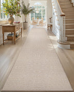 Color&Geometry Door Mat 2'4"x8' Runner Rug with Rubber Backing, Non Slip Washable Hallway Rug, Carpet Runners for Hallway Living Room Bedroom, Beige (Rolled-up NO Creases)