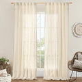 102 inches Long Sheer Linen Curtains 2 Panels, 52 x 102 Inch | Linen Textured by LAMIT