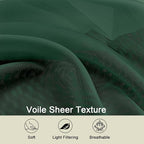 Hunter Green Sheer Curtains for Bedroom Living Room 96 Inches Long 2 Panels - Image 7