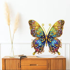 Diamond Painting Kits for Adults Beginners, 5D Full Drill Flowers and Butterfly Crystal Art Desktop Ornament, DIY Single Sided Home Office Desk Decor, Creative Craft Gift Set with Tools