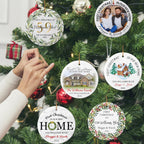 Personalized New Home Ornament 2025 w/Name & Address, Custom First Christmas in Our New Home Ornaments,Double-Sided Ceramic Customized New House Xmas Ornaments