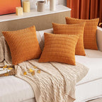 MIULEE Fall Corduroy Decorative Throw Pillow Covers 12x20 Burnt Orange | Lumbar - Image 7
