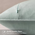 MIULEE Decorative Linen Pillow Covers 20x20 Inch Aqua Green | Boho Farmhouse​ - Image 3