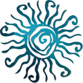 Riverside Designs Wacky Sun Metal Wall Art Indoor/Outdoor Decor - 36" Teal Rust Proof Wall Sculpture - Made in USA - Ideal for Bedroom, Garden, Home, Patio and Farmhouse