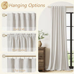 Light Beige 100% Blackout Curtains 102 Inch Length 2 Panels Set - Image 6