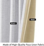 MIULEE 100% Blackout Linen Curtains 42 x 90 Inch Grayish White 2 Panels | - Image 6