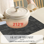 Romanstile Reversible Vinyl Placemats Set of 6, Faux Leather 100% Waterproof Oil-Proof Wipeable Place Mats, Heat Resistant Dual Sided Table Mats for Kitchen/Dining/Party (Dark Gray, 12 x 17 Inch)