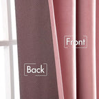 MIULEE Velvet Curtains 52x108 inches 2 Panels Blush Pink Blackout Curtains | - Image 5