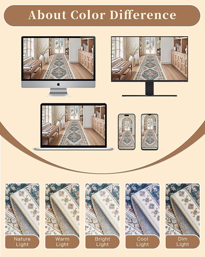 Madane Area Rug 3x5, Washable Vintage Entry Rugs - Image 9