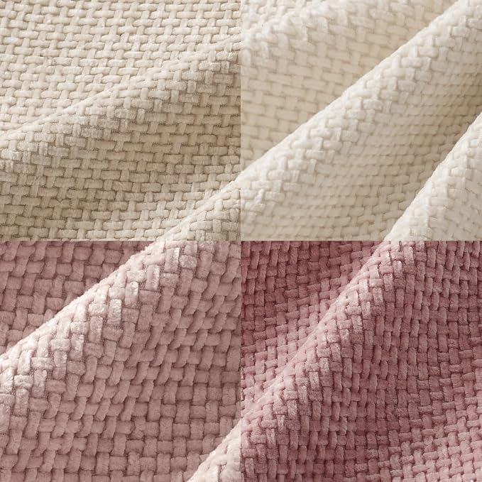 MIULEE Soft Decorative Chenille Pillow Covers Light Pink 20x20 Pack of 4 | - Image 2