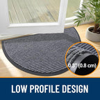 OLANLY Half Circle Front Door Mat 47x23, Waterproof Heavy-Duty Doormat | Grey - Image 4