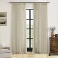 Beige Pinch Pleated Linen Curtains 105 Inches Long 2 Panels | Memory Training by Twodrapes
