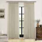 Linen Flax Curtains Pinch Pleated 102 Inch Curtains 2 Panels | Memory Training by Twodrapes