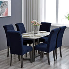 Howhic Stretch Chair Covers for Dining Room Set of 6, Removable Washable Dining Room Chair Covers, Dining Chair Slipcovers Seat Protector, Great Home Decor and Banquet Upholstery (Navy, 6 Pack)