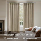 AUSSPVOCT Pinch Pleated 95 Inch Linen Curtains 100% Blackout - Image 3