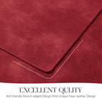 MOSAYT Vinyl Placemats Set of 12-12 X 17 Inch - Faux Leather 100% Waterproof Oil-Proof Wipeable PU Place Mats, Heat Resistant Reversible Table Mats for Kitchen, Dining, Outdoor (Red)