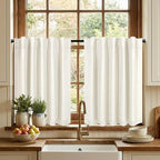 Pitalk Short Linen Blackout Curtains 24 Inch Length 2 Panels - Image 3