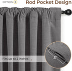 INOVADAY 100% Blackout Curtains 96 Inches Length 2 Panels Set, Back Tab/Rod - Image 4