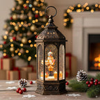 Animated Gingerbread Nutcracker with Moving Figurines Lighted Water Lantern, USB Lined/Battery Operated Snow Globe for Christmas Festival Decoration Gifts