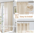 BGment Natural Linen Curtains 48 Inch Length - Image 6