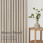 Topfinel Oatmeal Pinch Pleated Linen Curtains 105 Inch Length 2 Panels - Image 4