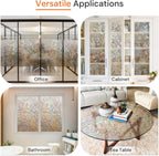 DOWELL Window Privacy Film, Rainbow Window Film, Decorative Stained Glass Clings, Static Cling Door Sticker, Non-Adhesive 3D Decals for Home UV Protection, Dark Brown, 17.5 x 78.7 inches