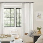 Beige White Pinch Pleated Linen Curtains 126 Inches Long 2 Panels | 400GSM - Image 8