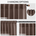 Cappuccino Linen Curtains for Living Room 105 Inches Long Light Filtering Semi - Image 2