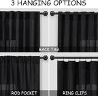Long Black Curtain 100 inches Long 2 Panels Set - Image 3
