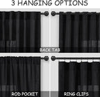 Black Linen Curtains 84 inches Long 2 Panels - Image 3