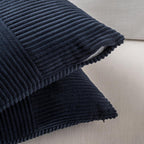 Fancy Homi 2 Packs Navy Blue Euro Decorative Throw Pillow Covers 28x28 Inch for Living Room Couch Bed, Farmhouse Boho Home Decor, Soft Corss Corduroy Patchwork Textured Square Cushion Case 71x71 cm