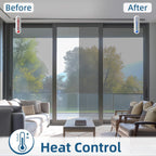 DUOFIRE One Way Window Film Privacy See Out Not in Heat Blocker Tint Reflective Mirror Tinting Film for Home Static Cling Anti-UV Sun Blocking Window Covering（Dark Silver, 11.8x78.7in）