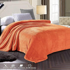 Exclusivo Mezcla Soft Waffle Fleece Bed Blanket Queen Size, Burnt Orange | - Image 3