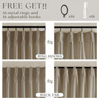 Grey Beige Pinch Pleated Semi Sheer Linen Curtains 92 Inches Long 2 Panel | - Image 5