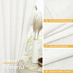 Light Filtering Ivory White Linen Curtains 45 Inches Long - Image 7