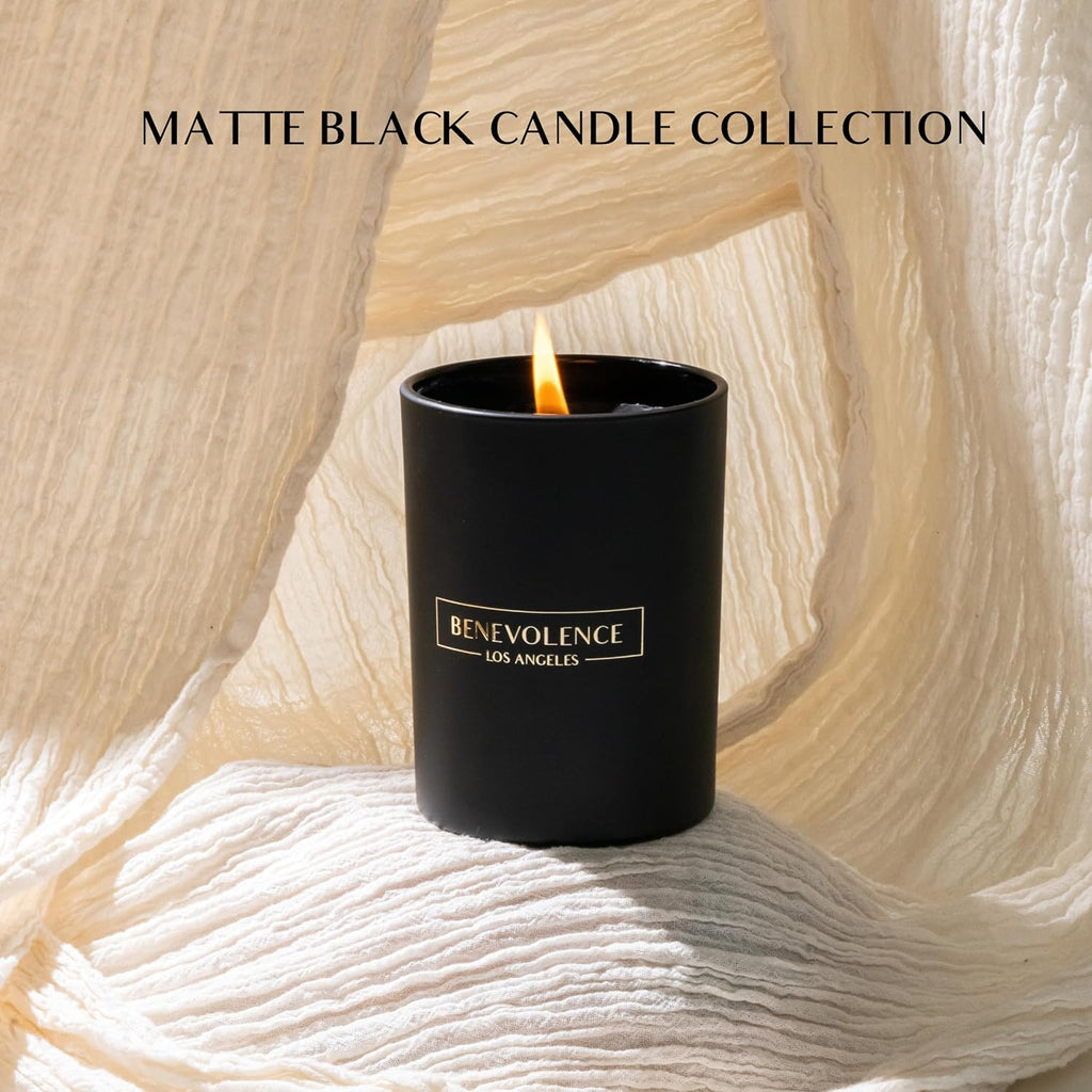 Benevolence LA Charcoal Scented Candle | Soy Candles, Black Candle for Home | Gifts for Women and Men | Home Fragrance | Aromatherapy | Bathroom Freshener | 10oz