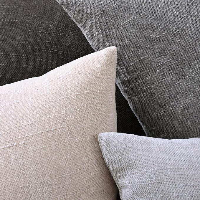 Set of 4 Soft Textured Decorative Throw Pillow Covers 24x24 Inch Cozy Farmhouse - Image 6