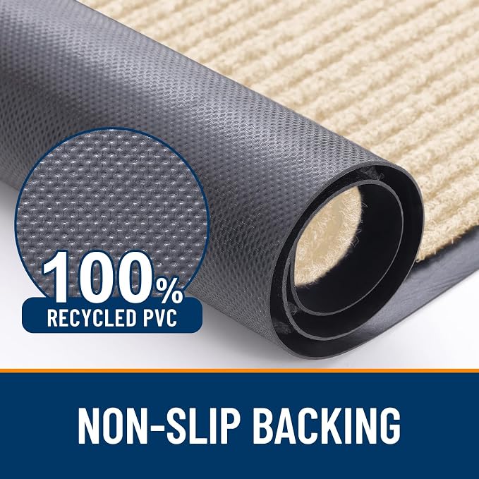 OLANLY 2-Pack Front Door Mats 29.5x17, Waterproof Heavy-Duty Doormats | Beige - Image 3