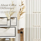 Extra Long Cream Linen Curtains 102 Inches Long 2 Panels Set - Image 3