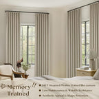 Burlywood Birch 100% Blackout Pinch Pleated Linen Curtains 120 Inches Long | - Image 2