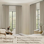 Burlywood Birch 100% Blackout Pinch Pleated Linen Curtains 112 Inches Long | - Image 2