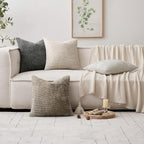 MIULEE Soft Decorative Chenille Euro Pillow Covers Neutral 24x24 Pack of 4 | - Image 5